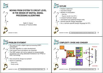 moving from system to circuit level in the design of digitial signal ...