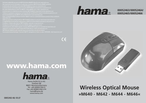 HAMA M640 Wireless Optical Mouse Driver Windows 7 HAMA M640 Wireless Optical Mouse Drivers for Mac