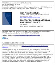 impact of population ageing on india's public finance - National ...