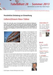 PersÃ¶nliche Einladung zur Einweihung - Haus Tabea