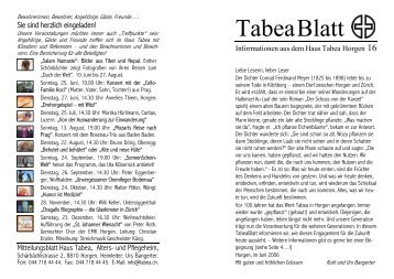 TabeaBlatt 16, Sommer 2006 - Haus Tabea