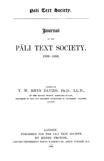 Download - Pali Text Society