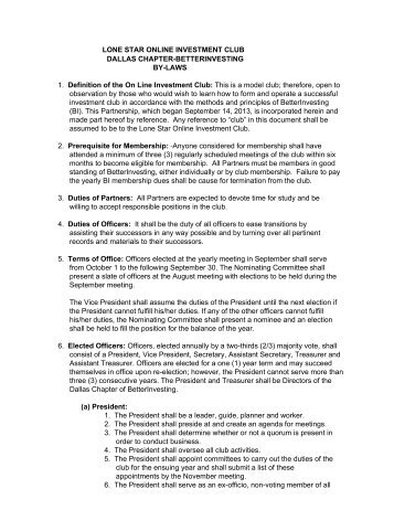 investment club agreements