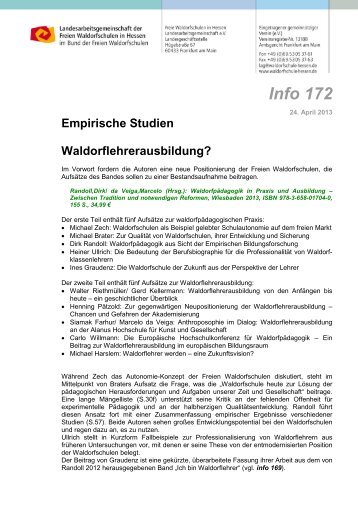 Zusammenfassung (info 172) - Waldorfschulen in Hessen