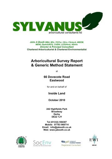 Arboricultural Survey Report & Generic Method Statement