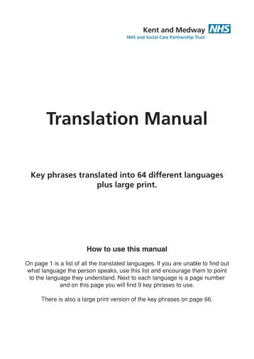KMPT Translation Manual - Kent and Medway NHS and Social Care ...