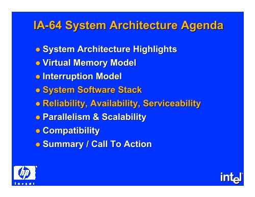 The IA-64 System Architecture - DIG64