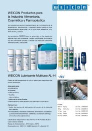 Productos para la Industria Alimentaria, CosmÃƒÂ©tica y ... - Weicon.com