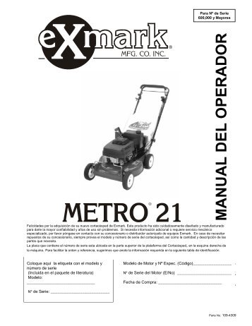 MANUAL DEL OPERADOR - Exmark