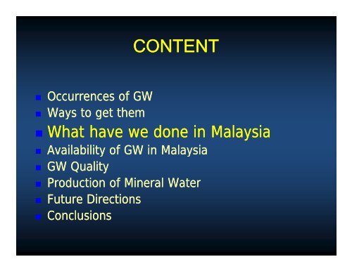 Groundwater - Akademi Sains Malaysia