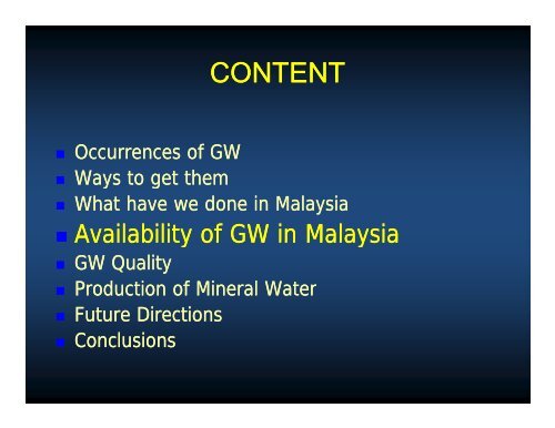 Groundwater - Akademi Sains Malaysia