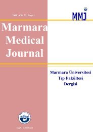 Tam Metin PDF (2892 KB) - Marmara Medical Journal