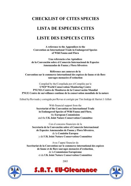 Lista de Especies CITES - SAT