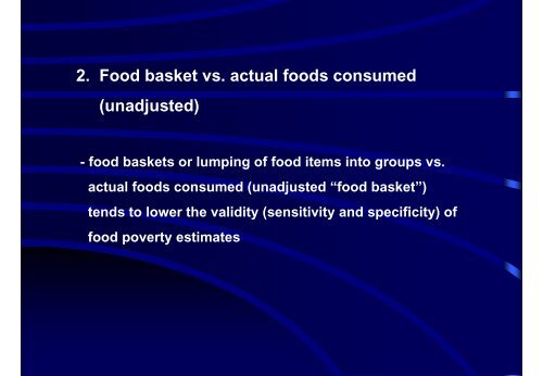 ANALYSIS OF FOOD CONSUMPTION DATA IN THE ... - NSCB