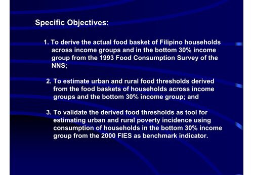 ANALYSIS OF FOOD CONSUMPTION DATA IN THE ... - NSCB