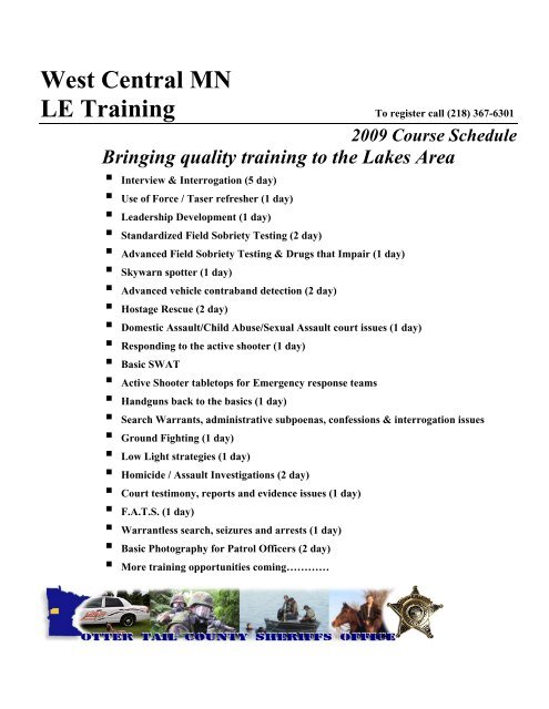 West Central MN LE Training - Otter Tail County