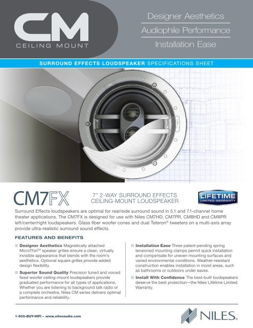 Niles CM7FX speaker brochure - Clever Home Automation