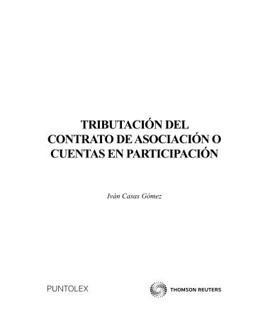 tributaciÃ³n del contrato de asociaciÃ³n o cuentas en participaciÃ³n