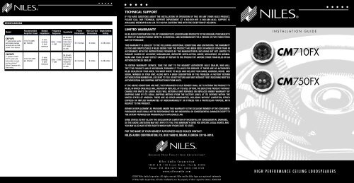 Niles Cm710fx Cm750fx Surround In Ceiling Speaker Installation