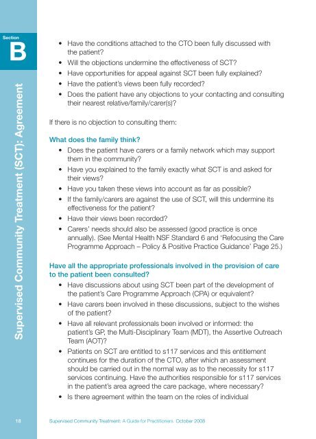 Supervised Community Treatment: - Social Perspectives Network