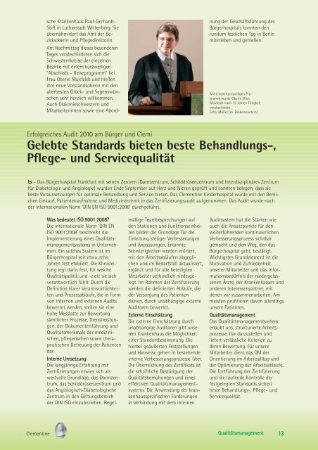 Ausgabe U 4 - Dezember 2010 - Bürgerhospital Frankfurt