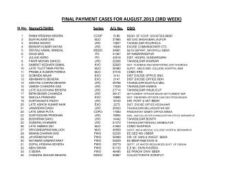 AUG-2013(3rd week) - Accountant General, Odisha
