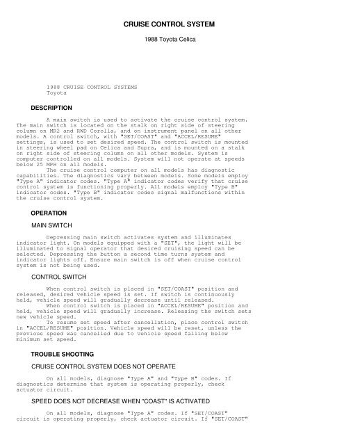 Cruise Control Should Not Be Used >> Cruise Control System Pdf Celicatech Cruise Control Should Not Be Used >> Cruise Control System Pdf Celicatech