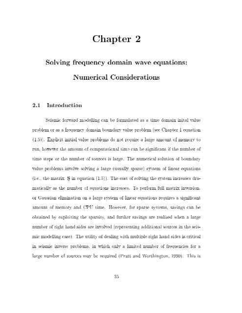 Frequency domain seismic forward modelling: A tool for waveform ...