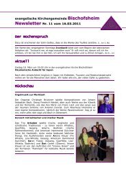 Newsletter Nr. 11 vom 16.03.2011 - Maintal-kirche.de
