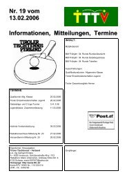 Nr.19 vom 13.02.2006 - Tiroler Tischtennis-Verband - - TTTV