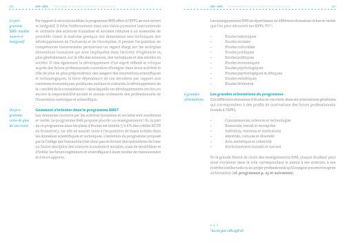 Brochure CDH-SHS 2012-2013 - EPFL