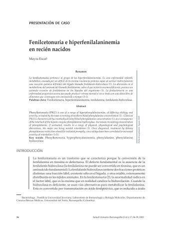 Fenilcetonuria e hiperfenilalaninemia en recién nacidos