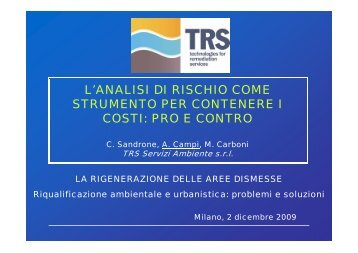 l'analisi di rischio come strumento per contenere i costi: pro e ... - Audis