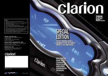 CLARION Product Catalogues 2004 One-Time Download