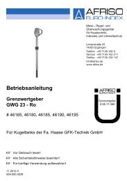 Betriebsanleitung fÃ¼r Grenzwertgeber GWG 23-RO mit ... - Wekonn