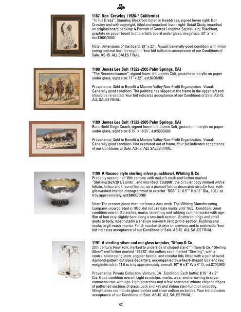 Antiques & Fine Art - California Art Auction