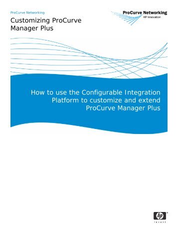 Customizing ProCurve Manager Plus - HP