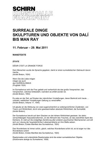 SURREALE DINGE SKULPTUREN UND OBJEKTE VON DALÍ BIS ...