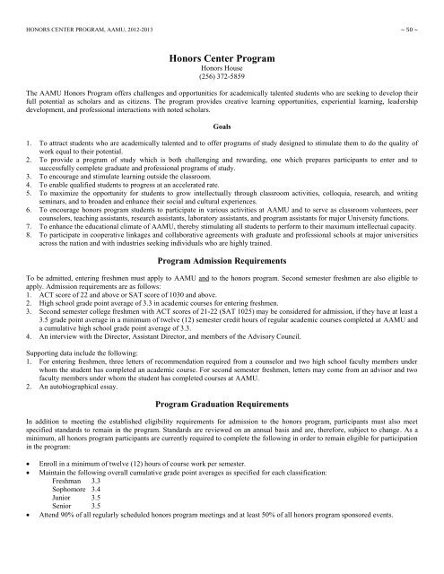 Undergraduate Bulletin 2012-2013 - Alabama A&M University