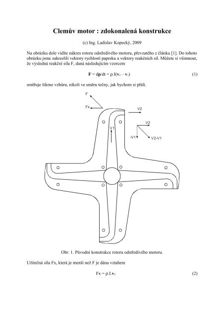 Clemův motor : zdokonalená konstrukce - Free Energy