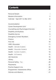 Student Information Pack - HSC Home - University of the West of ...