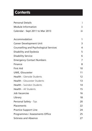 Student Information Pack - HSC Home - University of the West of ...