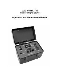 2700 Operations Manual - CEC Vibration Products