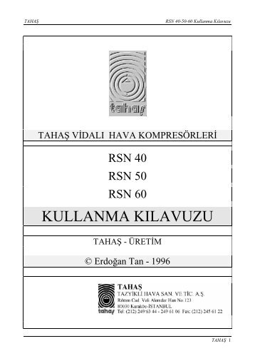 TAHAS RSN 40-50-60 User Manual