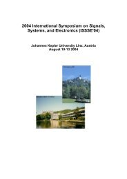 2004 International Symposium on Signals, Systems, and ... - JKU