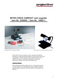 PROJECTINA Comparison Microscope Projector - Optoteam.at