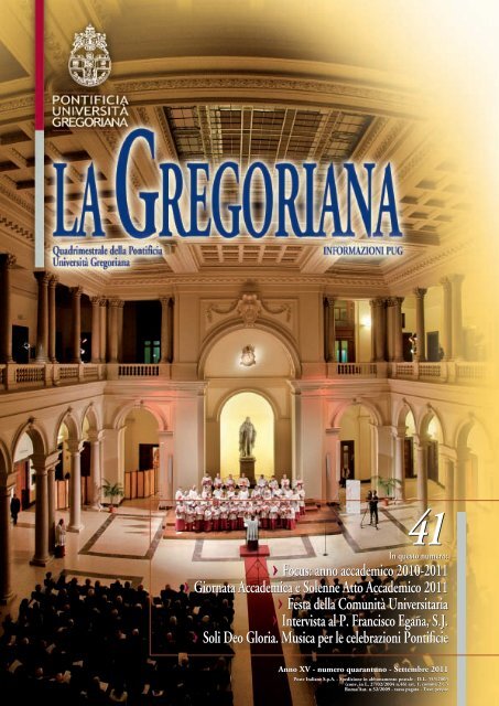 UniversitÃ  Gregoriana - Rivista La Gregoriana - n.41 - Settembre 2011