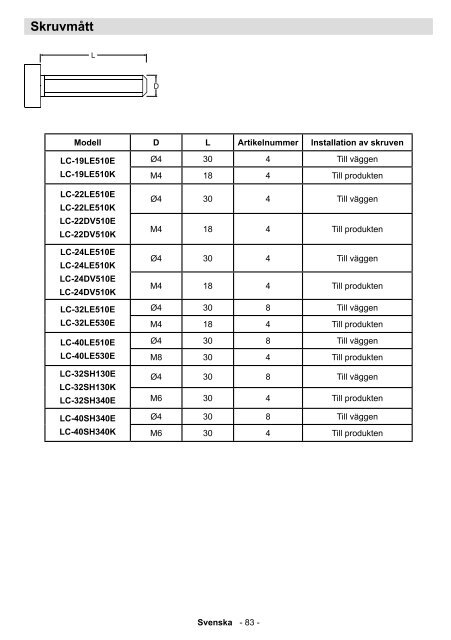 LC-32LE530E Operation-Manual SE - Sharp