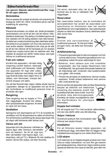 LC-32LE530E Operation-Manual SE - Sharp