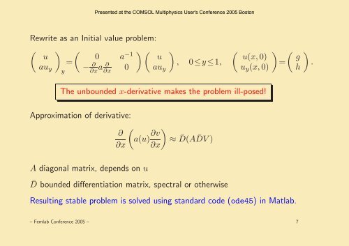 Numerical Solution of Cauchy Problems for Elliptic ... - COMSOL.com